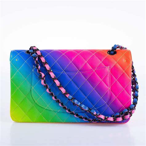 chanel rainbow flap bag